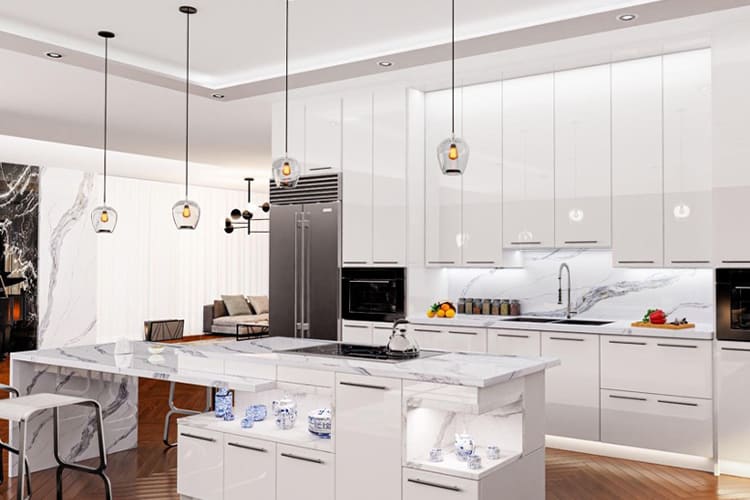 Trend Alert: Solid Slab Kitchen Backsplashes post